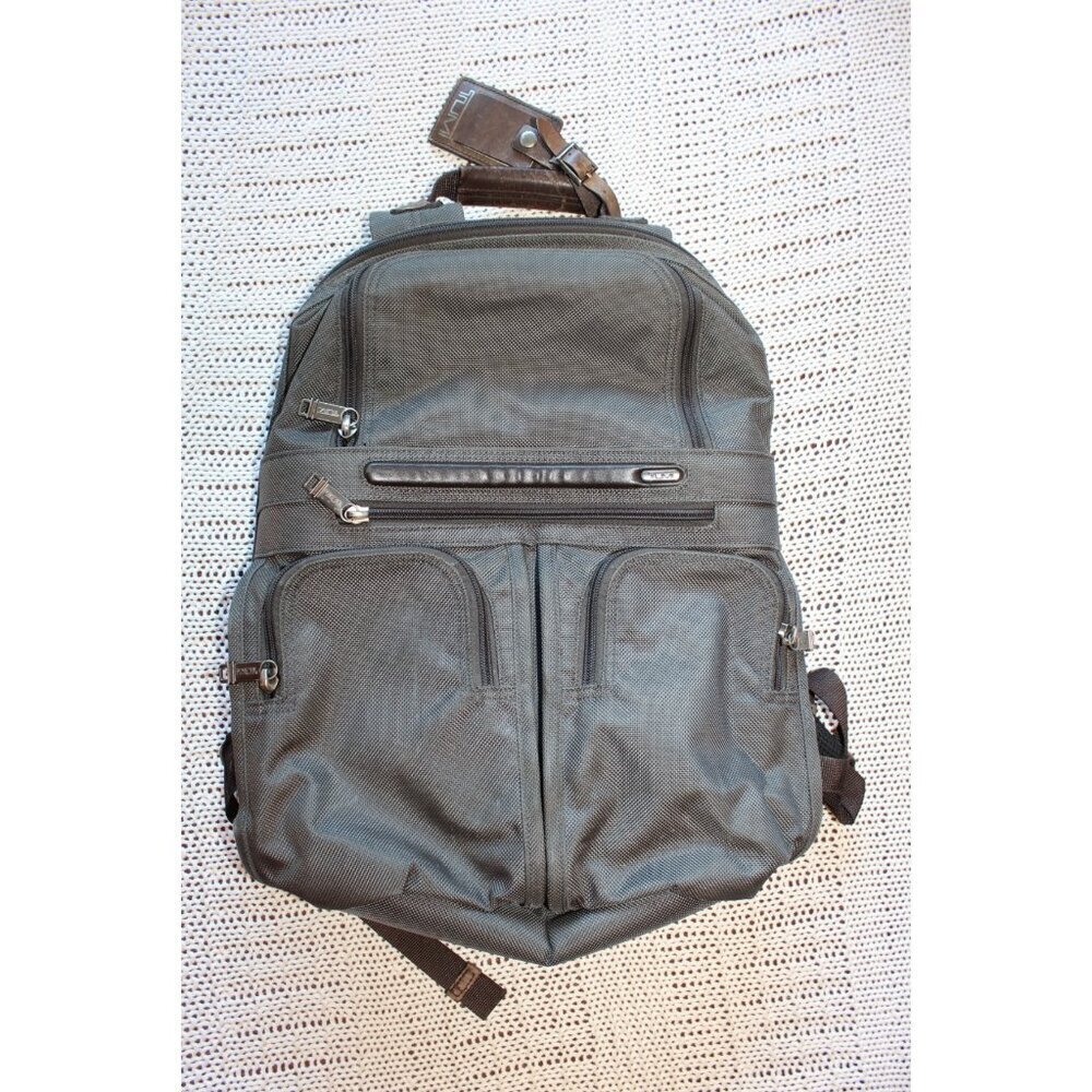 TUMI Ballistic Nylon Backpack Carry Laptop Dark Grey Business Travel